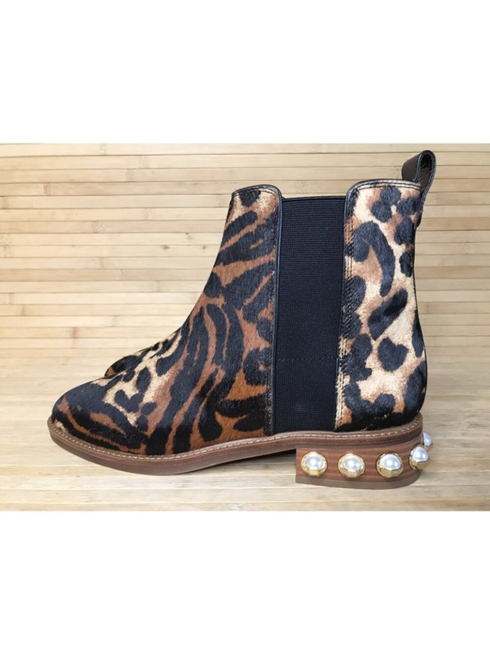 LOUISE ET CIE Valtina Zeopard Calf hair ANKLE BOOTS New no box sz 12M / 44 - Picture 3 of 6